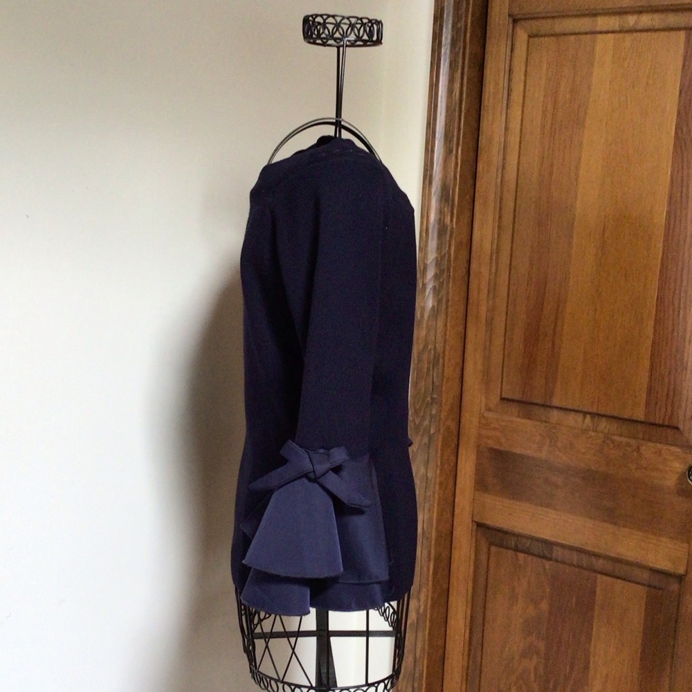 Catherine Malandrian Knit Top Satin Feel Detail Cuffs - Picture 2 of 5